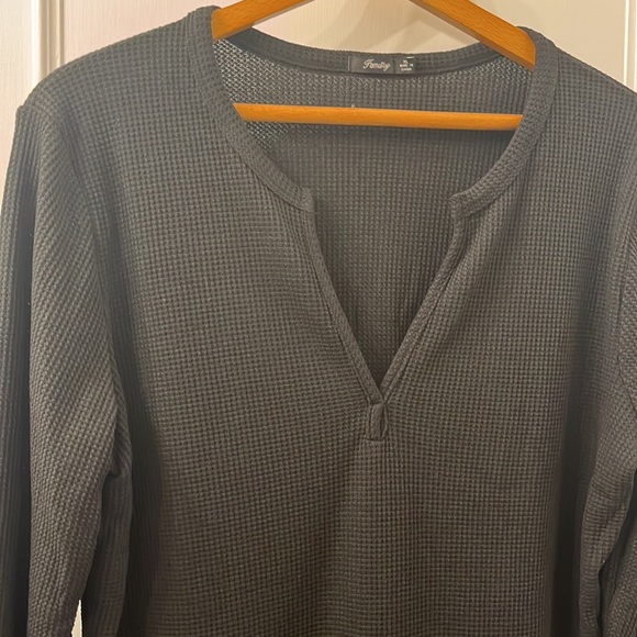 Amazon Black Long Sleeve Waffle Top - Picture 2 of 2
